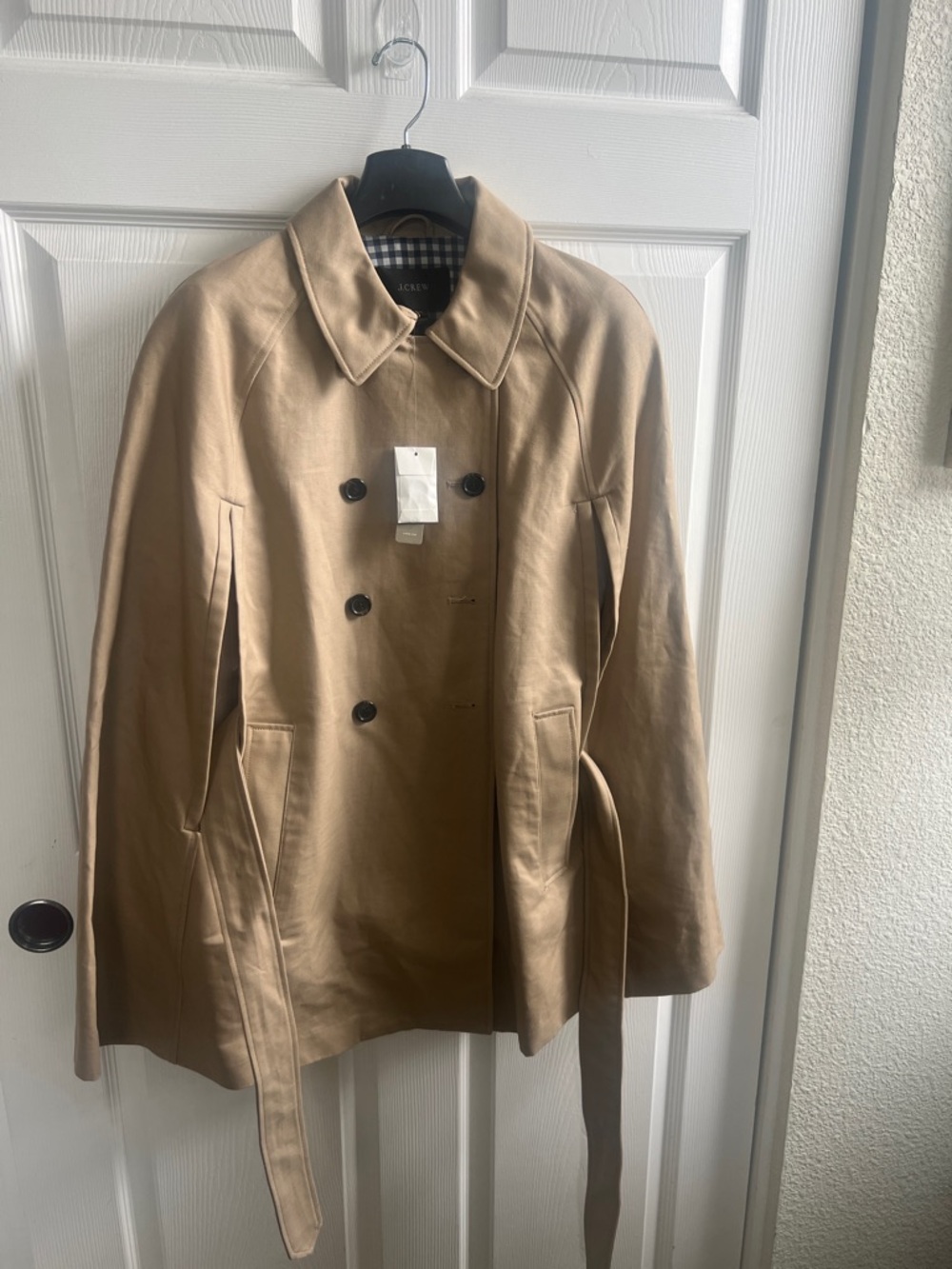 J. Crew Women's Tan Double-Breasted Cape Coat